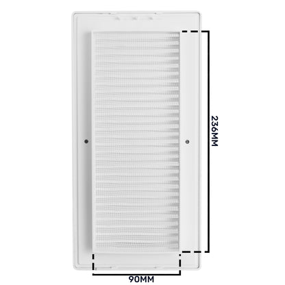 Louvre Vent White DL/90X240RW LUX With Fly Mesh - Best4Trade-Retail