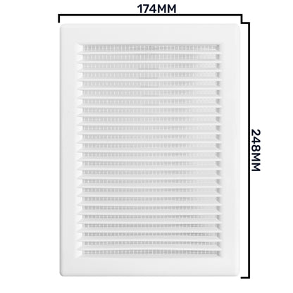 Louvre Vent White DL/140X210 RW LUX With Fly Mesh - Best4Trade-Retail
