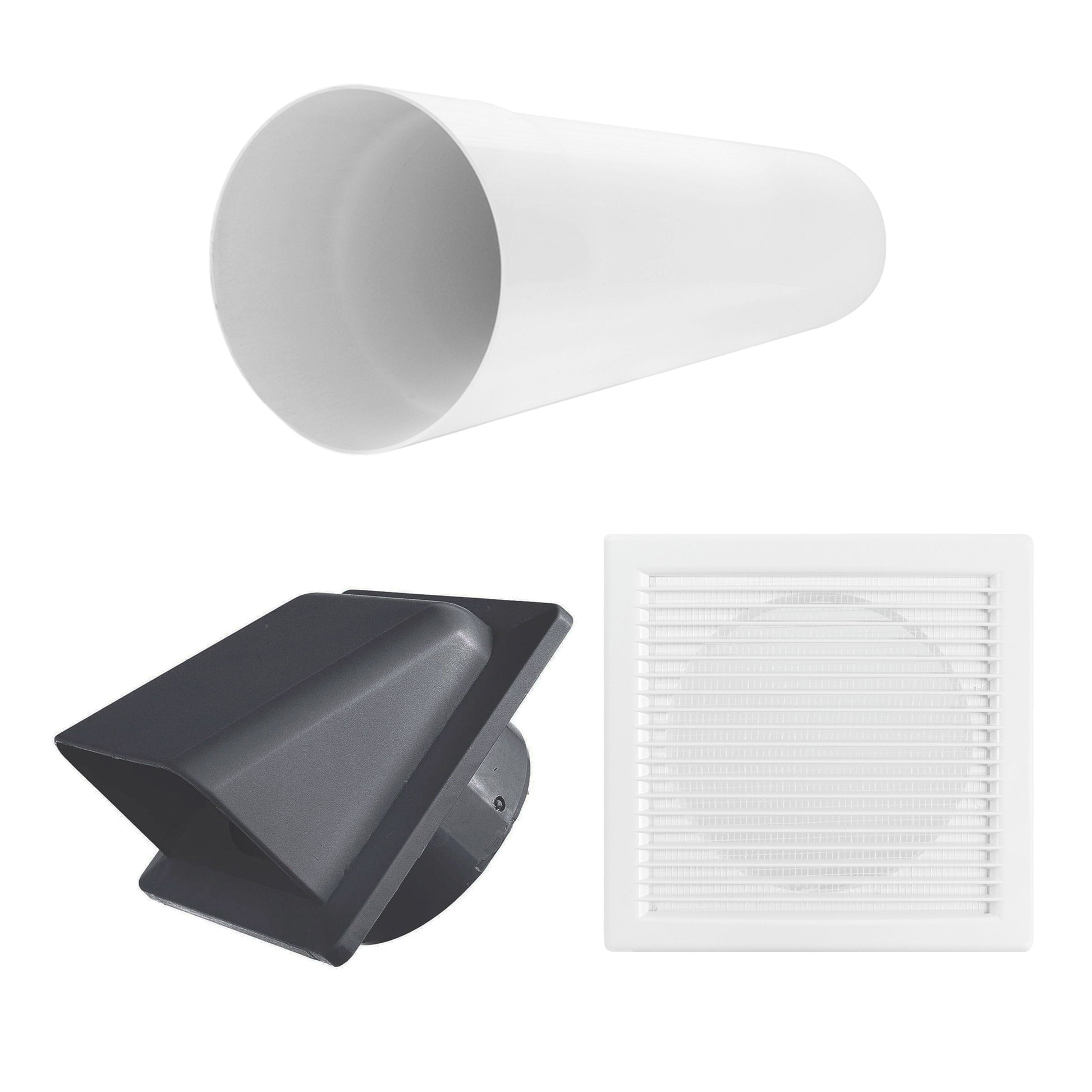 Through Wall Ventilation Kit DL0163 Louvre Vent with Graphite External Vent - Best4Trade-Retail OTHER