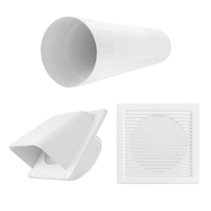 Through Wall Ventilation Kit DL0163 Louvre Vent with White External Vent - Best4Trade-Retail OTHER