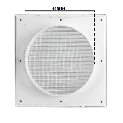 Louvre Vent White DL/150 RW LUX With Fly Mesh - Best4Trade-Retail