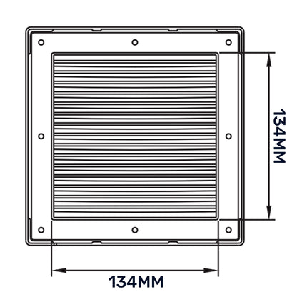 Louvre Vent White DL/135 RW LUX With Fly Mesh - Best4Trade-Retail