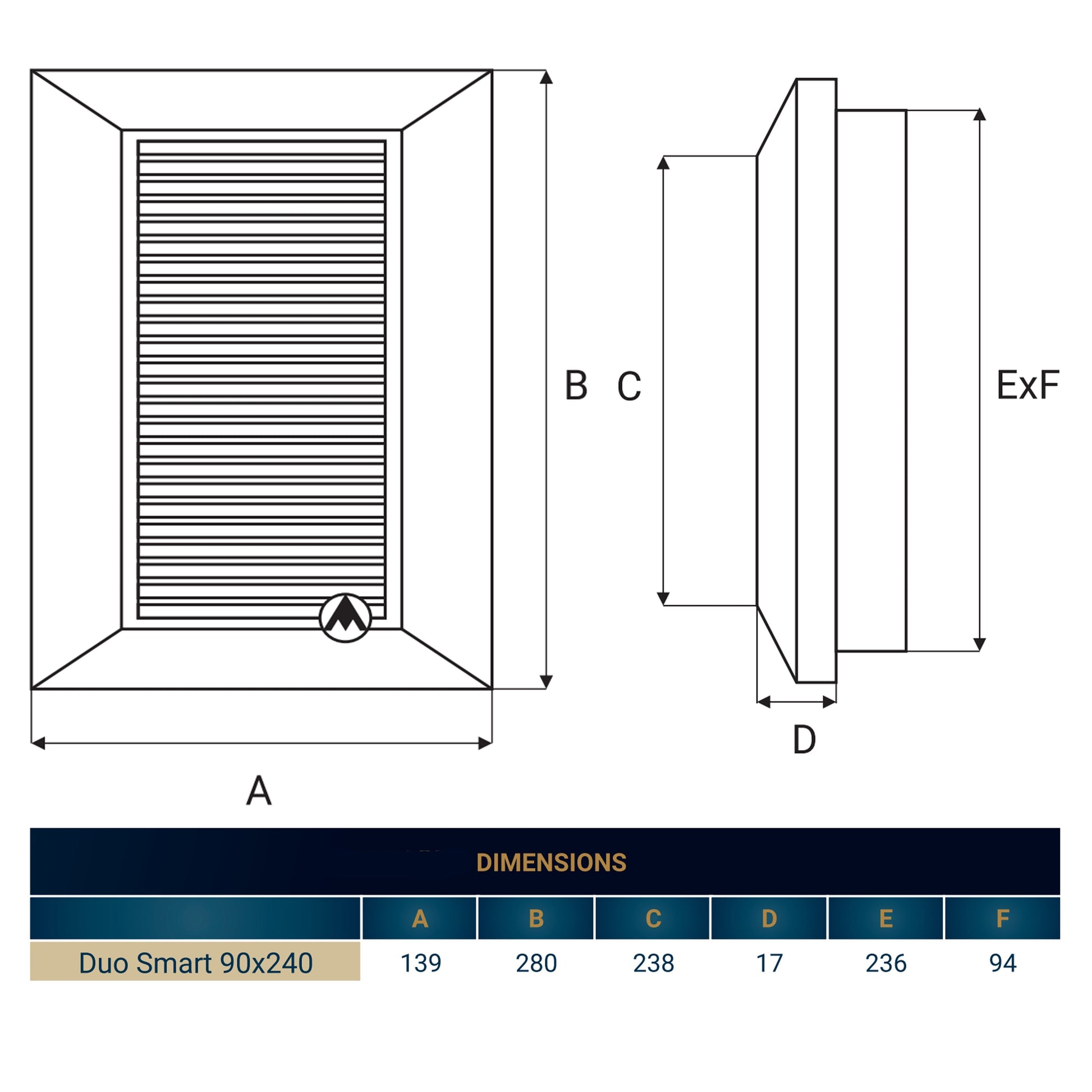 Louvre Vent Duo Smart 90/240 90mm X 240mm With Fly Mesh - Best4Trade-Retail