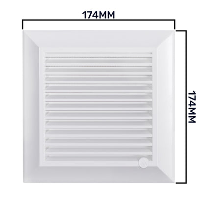 Louvre Vent White Duo Smart 135G 135mm With Fly Mesh - Best4Trade-Retail