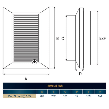 Louvre Vent White Duo Smart 165 With Fly Mesh - Best4Trade-Retail