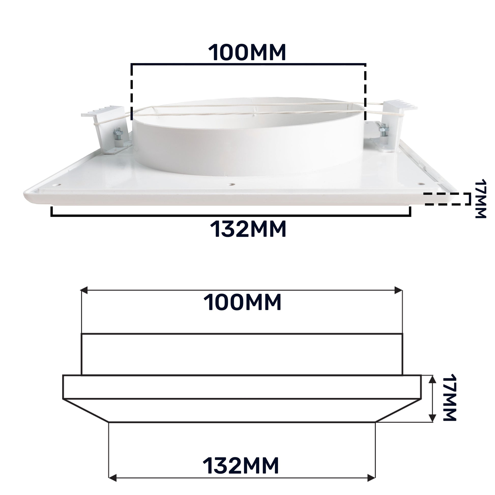Louvre Vent White Duo Smart 135 fi 100mm With Fly Mesh - Best4Trade-Retail