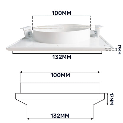 Louvre Vent White Duo Smart 135 fi 100mm With Fly Mesh - Best4Trade-Retail