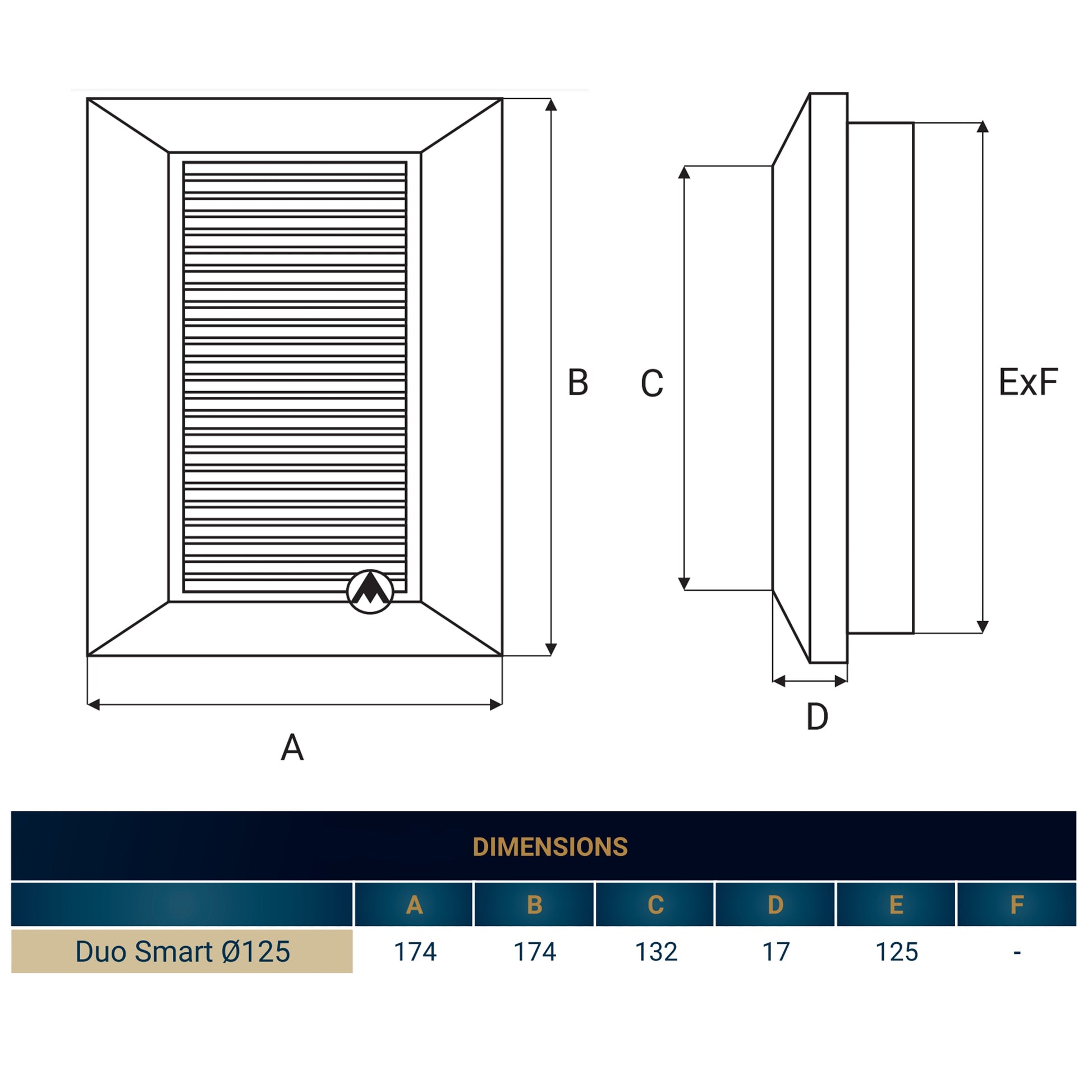Louvre Vent White Duo Smart 135 fi 125mm With Fly Mesh - Best4Trade-Retail