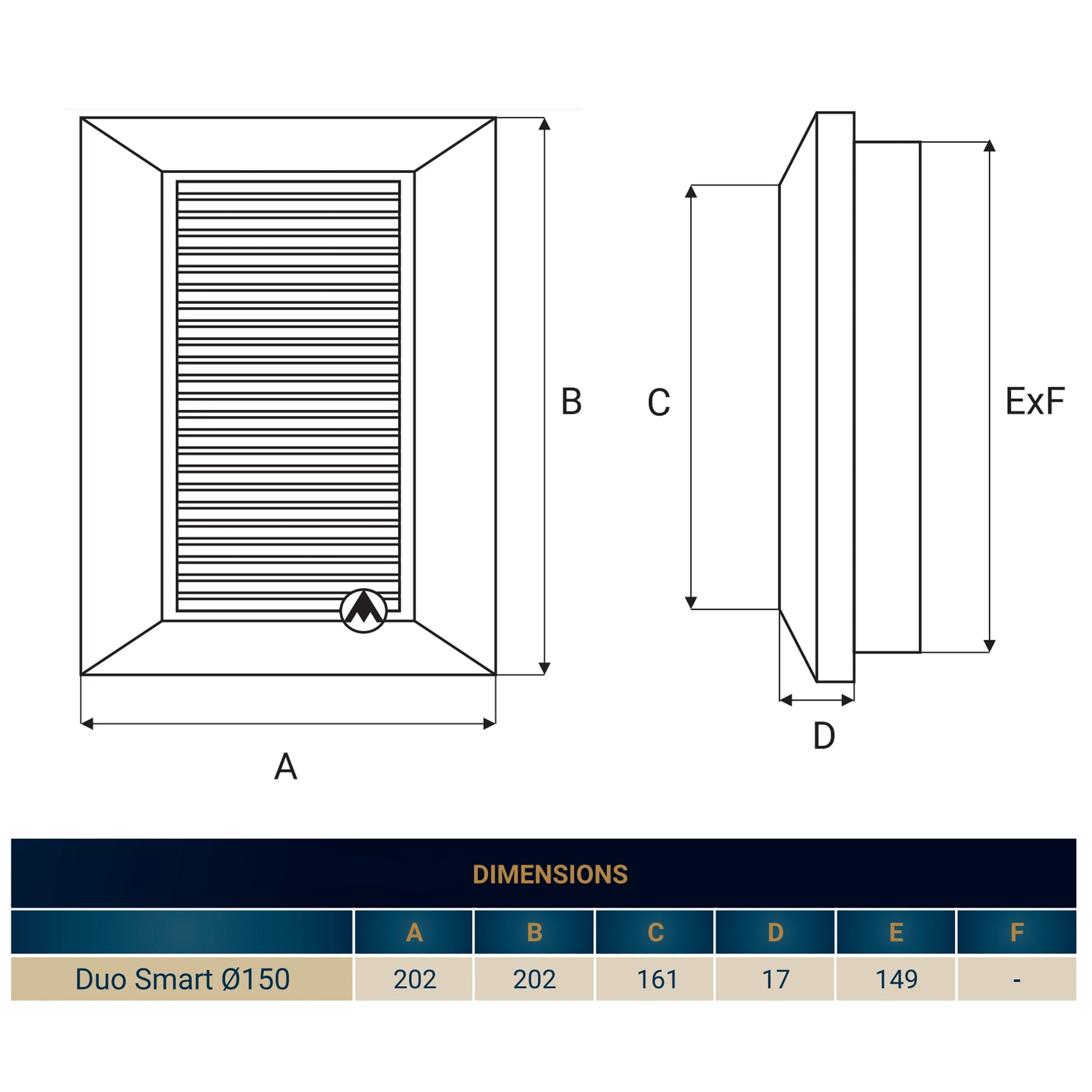 Louvre Vent White Duo Smart 165 fi 150mm With Fly Mesh - Best4Trade-Retail