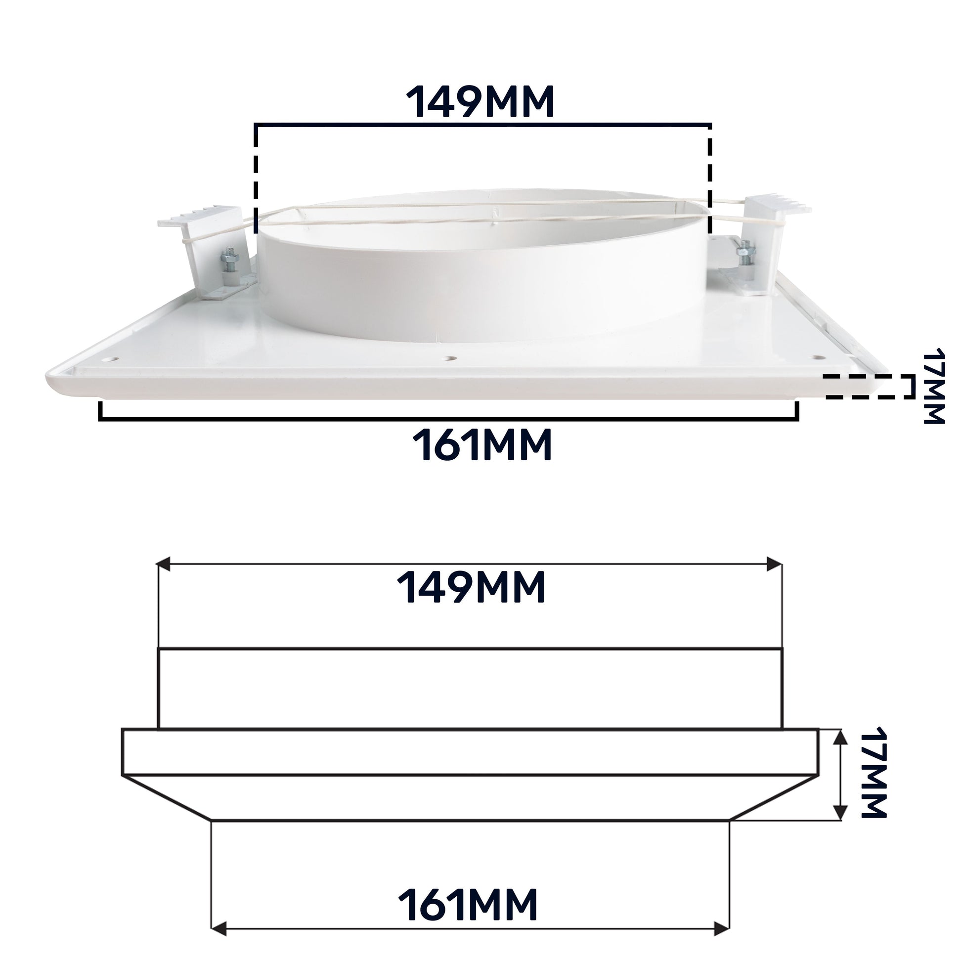 Louvre Vent White Duo Smart 165 fi 150mm With Fly Mesh - Best4Trade-Retail
