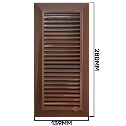 Louvre Vent Duo Smart 90/240 Brown 90mm x 240mm With Fly Mesh - Best4Trade-Retail