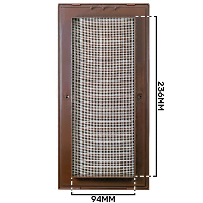 Louvre Vent Duo Smart 90/240 Brown 90mm x 240mm With Fly Mesh - Best4Trade-Retail