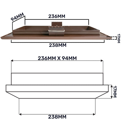 Louvre Vent Duo Smart 90/240 Brown 90mm x 240mm With Fly Mesh - Best4Trade-Retail