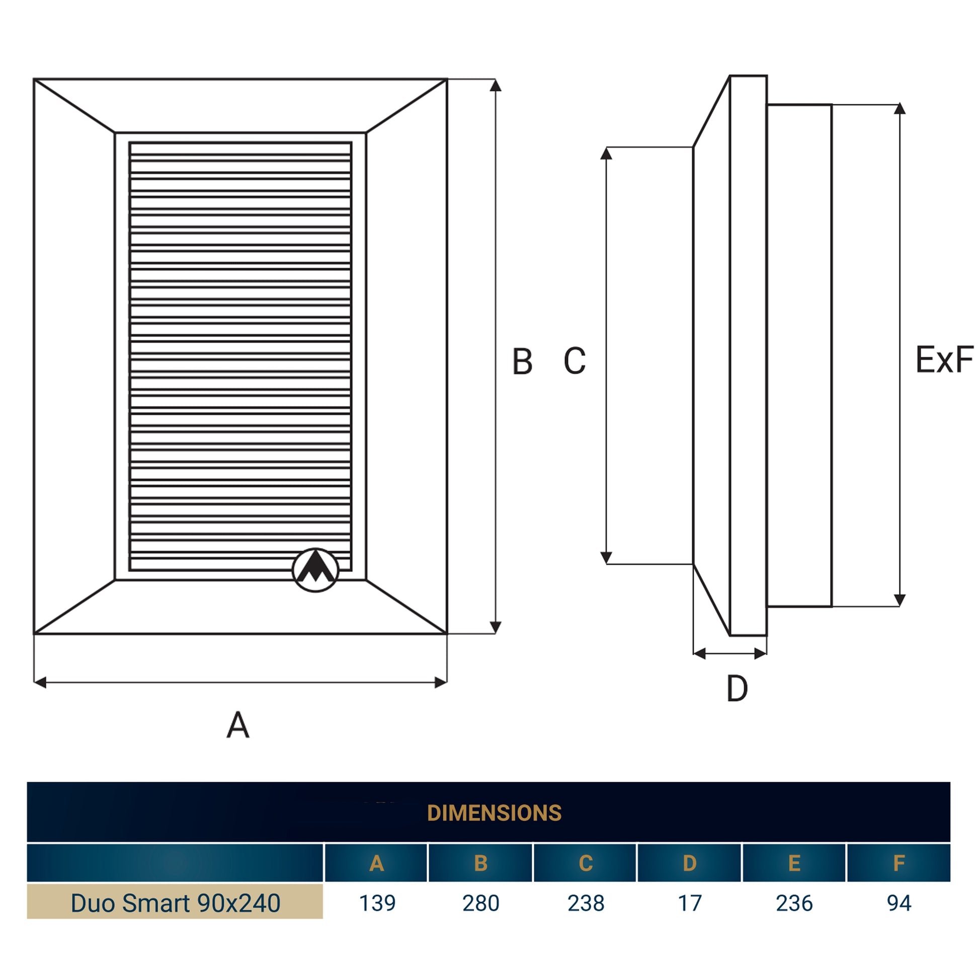 Louvre Vent Duo Smart 90/240 Brown 90mm x 240mm With Fly Mesh - Best4Trade-Retail