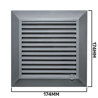 Louvre Vent Graphite Duo Smart 135G 135mm With Fly Mesh - Best4Trade-Retail