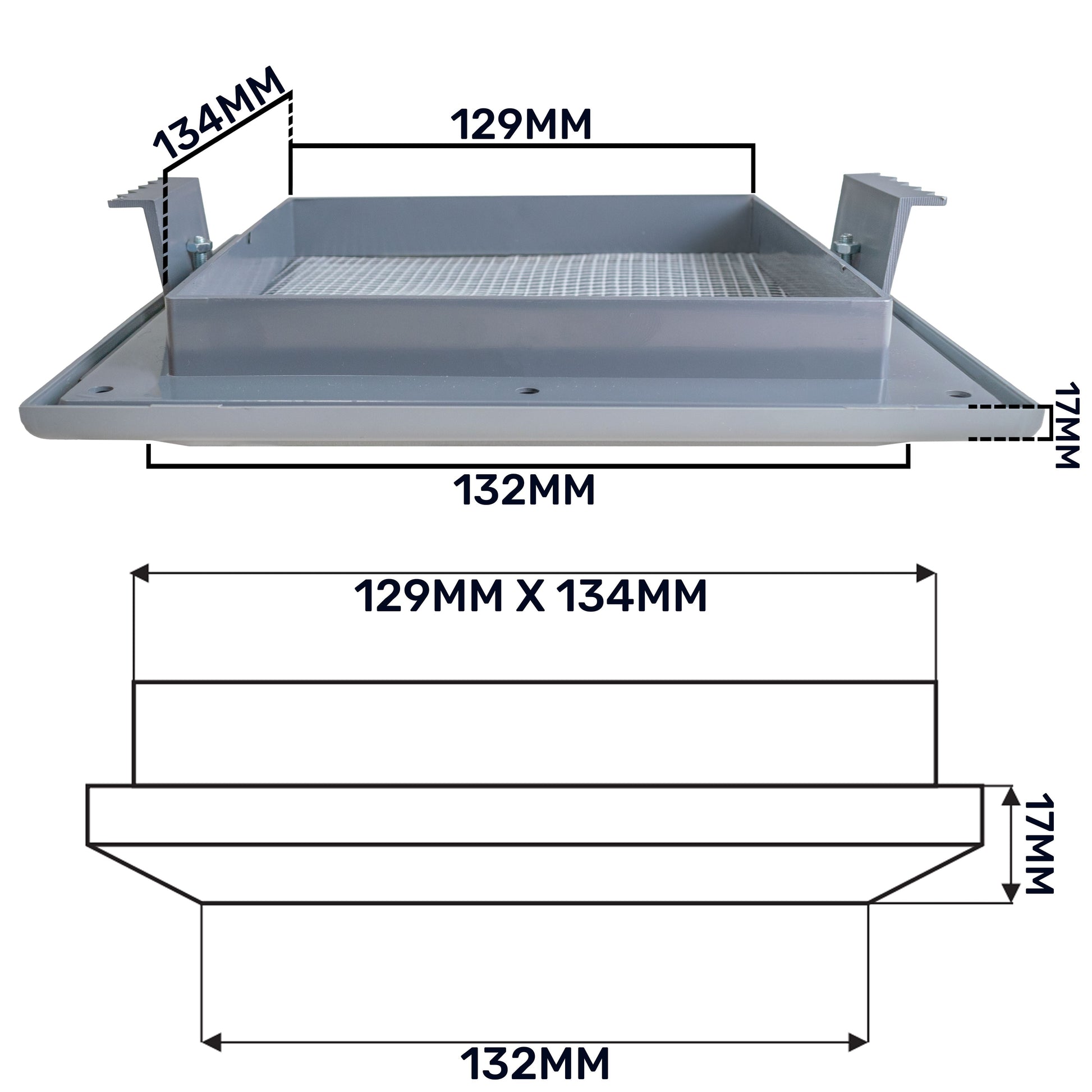 Louvre Vent Graphite Duo Smart 135G 135mm With Fly Mesh - Best4Trade-Retail