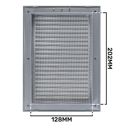 Louvre Vent Graphite Duo Smart 140/210 140mm X 210mm With Fly Mesh - Best4Trade-Retail