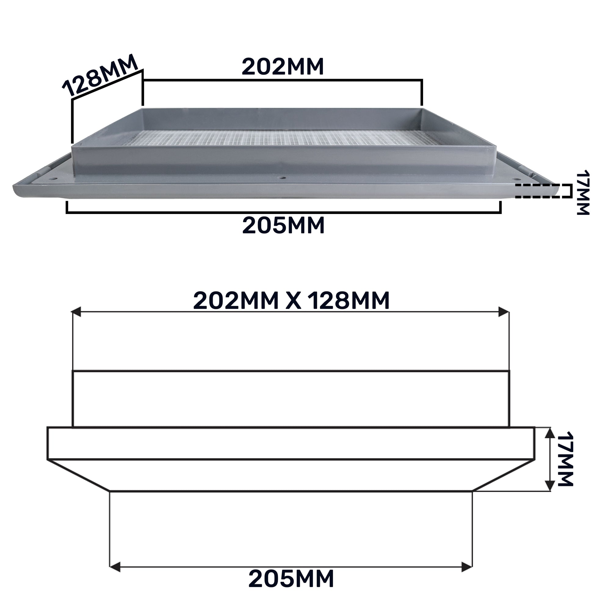 Louvre Vent Graphite Duo Smart 140/210 140mm X 210mm With Fly Mesh - Best4Trade-Retail