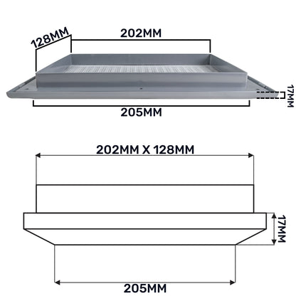 Louvre Vent Graphite Duo Smart 140/210 140mm X 210mm With Fly Mesh - Best4Trade-Retail