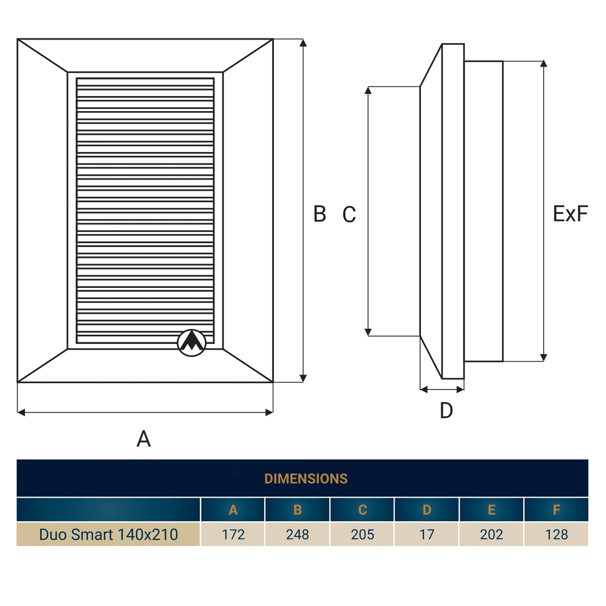 Louvre Vent Graphite Duo Smart 140/210 140mm X 210mm With Fly Mesh - Best4Trade-Retail