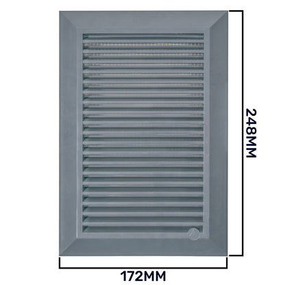 Louvre Vent Graphite Duo Smart 140/210 140mm X 210mm With Fly Mesh - Best4Trade-Retail