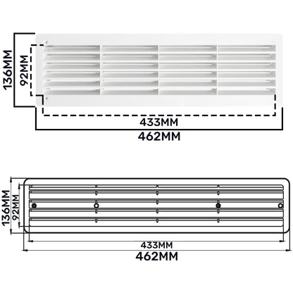 Door Louvre Vent KD 90mm—445mm - Best4Trade-Retail