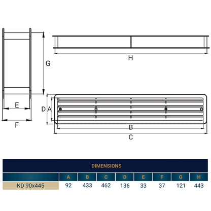 Door Louvre Vent KD 90mm—445mm - Best4Trade-Retail