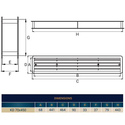 Door Louvre Vent KD 70mm—450mm - Best4Trade-Retail