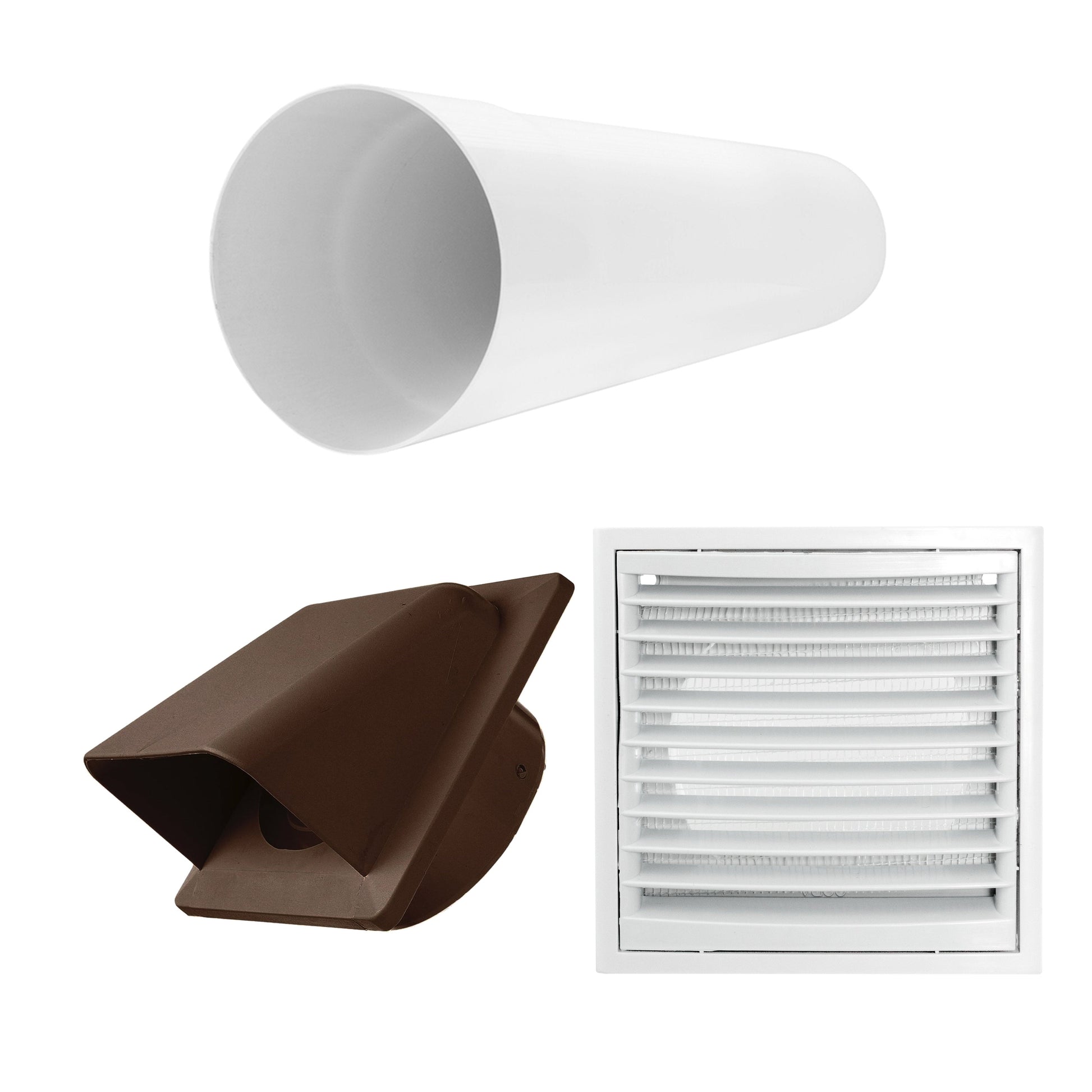 Through Wall Ventilation Kit Louvre Vent VC-KR0153 with Brown External Vent - Best4Trade-Retail OTHER