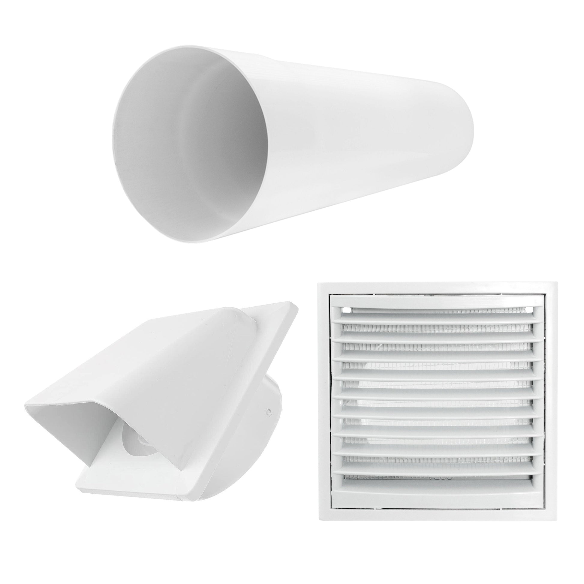 Through Wall Ventilation Kit Louvre Vent VC-KR0153 with White External Vent - Best4Trade-Retail OTHER