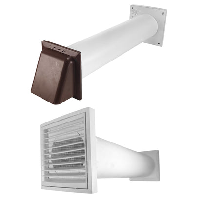 Through Wall Ventilation Kit Louvre Vent VC-KR0153 with Brown External Vent - Best4Trade-Retail OTHER