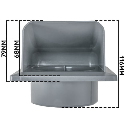External Graphite Louvre Vent KRD/100G fi100mm - Best4Trade-Retail