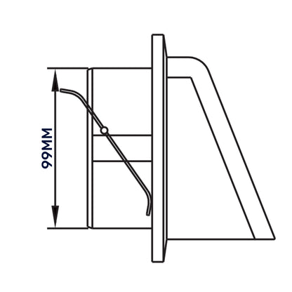 External Graphite Louvre Vent KRD/100G fi100mm - Best4Trade-Retail