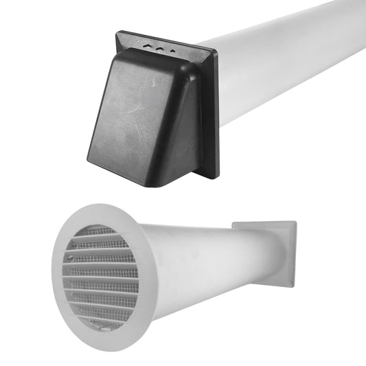 Through Wall Ventilation Kit Round Louvre Vent VC-KRO0184 with Graphite External Vent - Best4Trade-Retail OTHER
