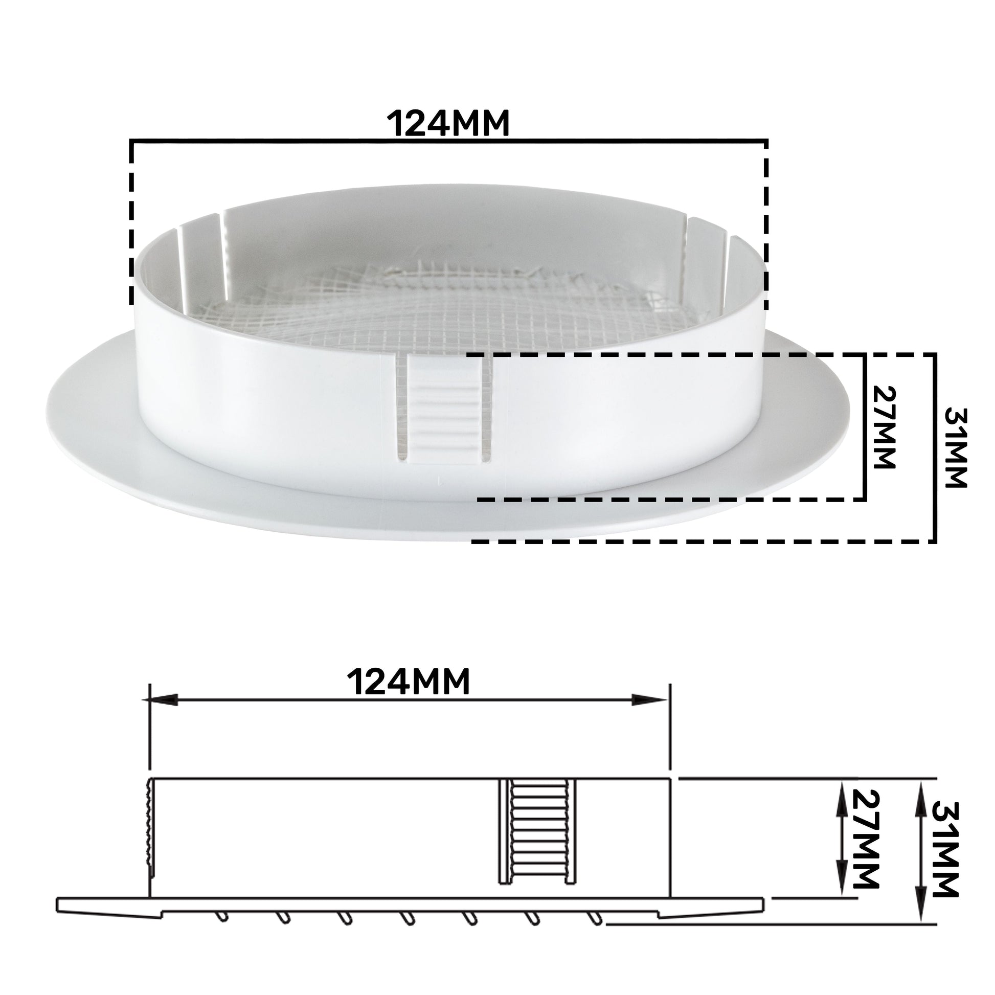 Louvre Vent KRO 125 With Fly Mesh - Best4Trade-Retail