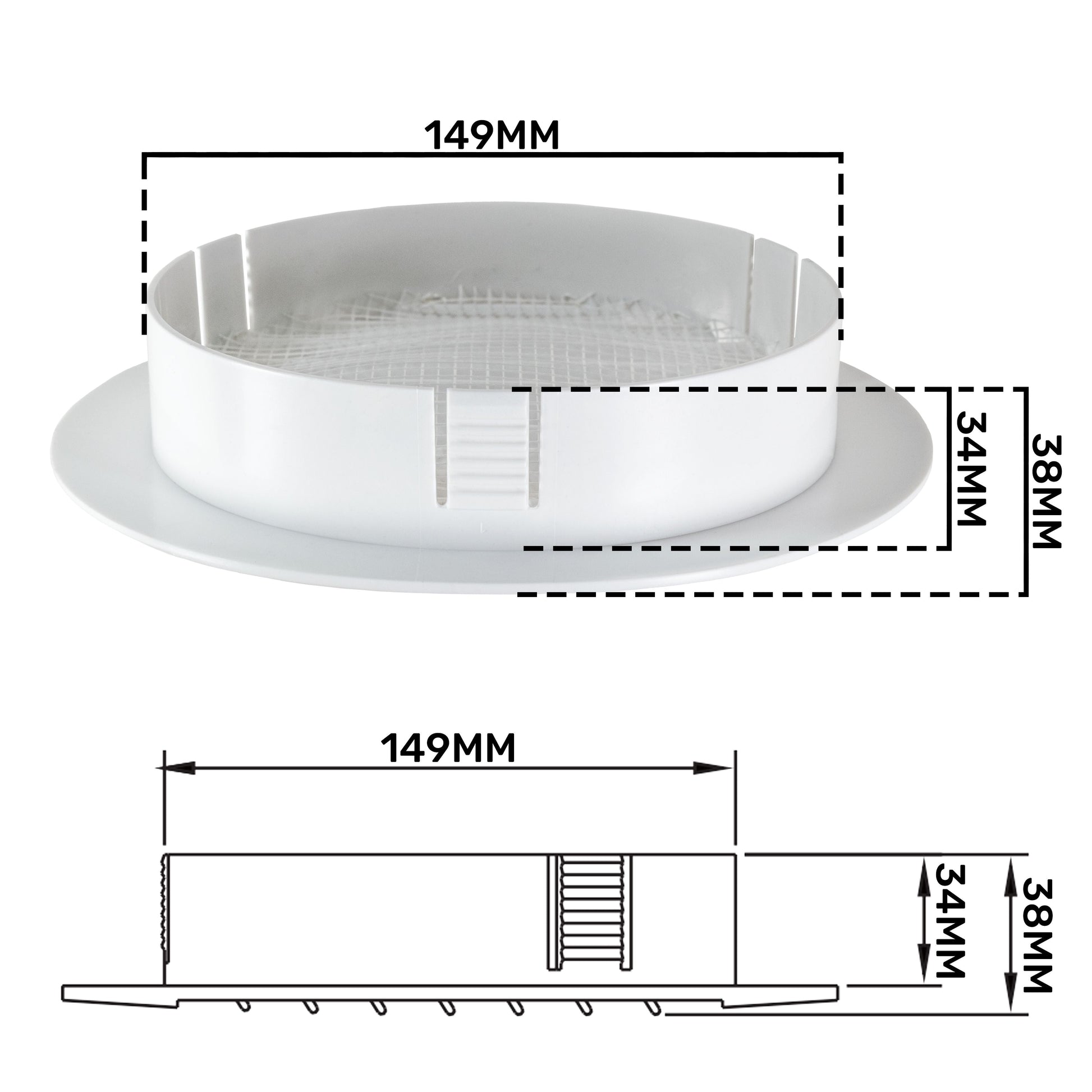 Louvre Vent KRO 150 With Fly Mesh - Best4Trade-Retail