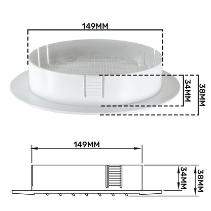 Louvre Vent KRO 150 With Fly Mesh - Best4Trade-Retail