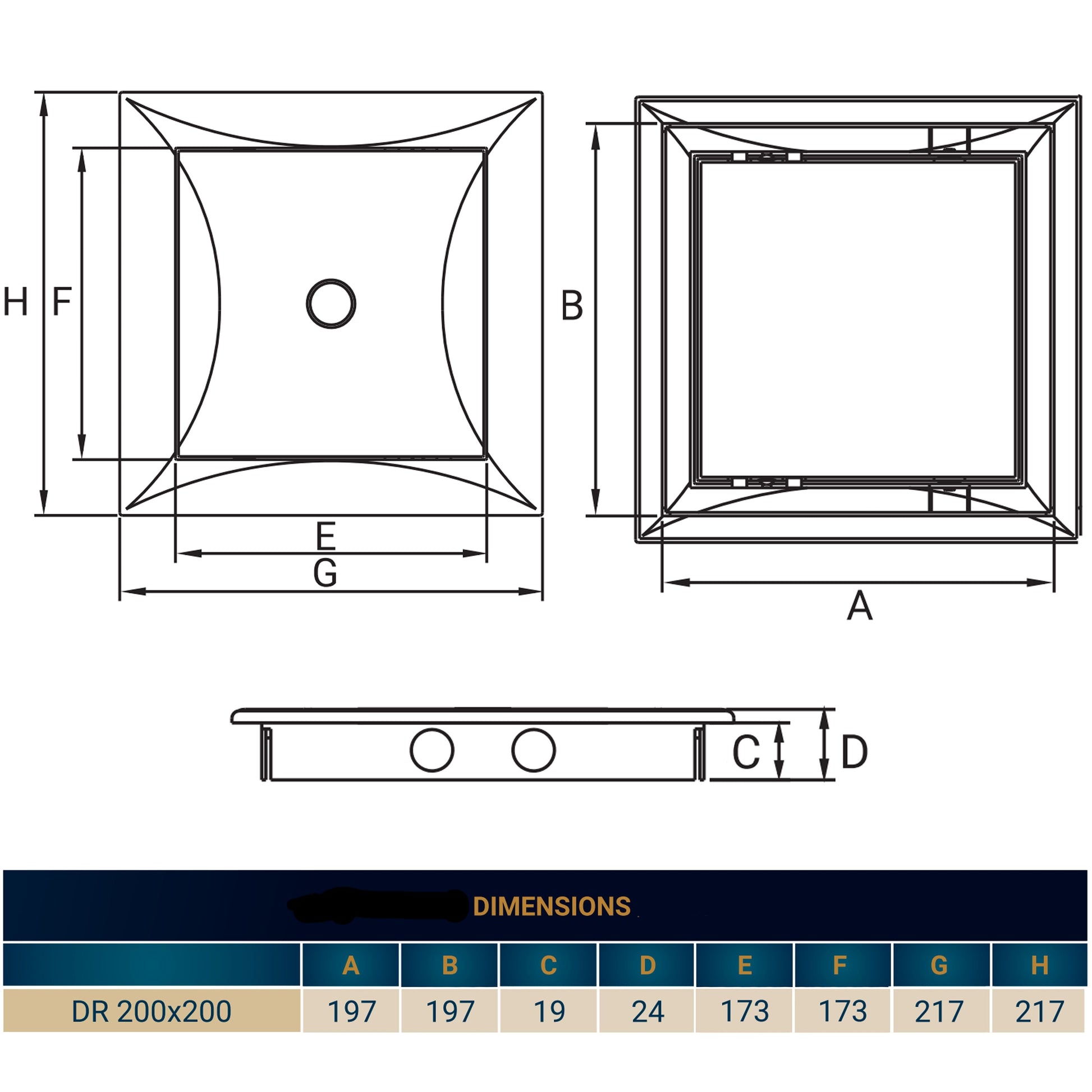 Access Panel Door PP, White 200mm x 200mm - Best4Trade-Retail