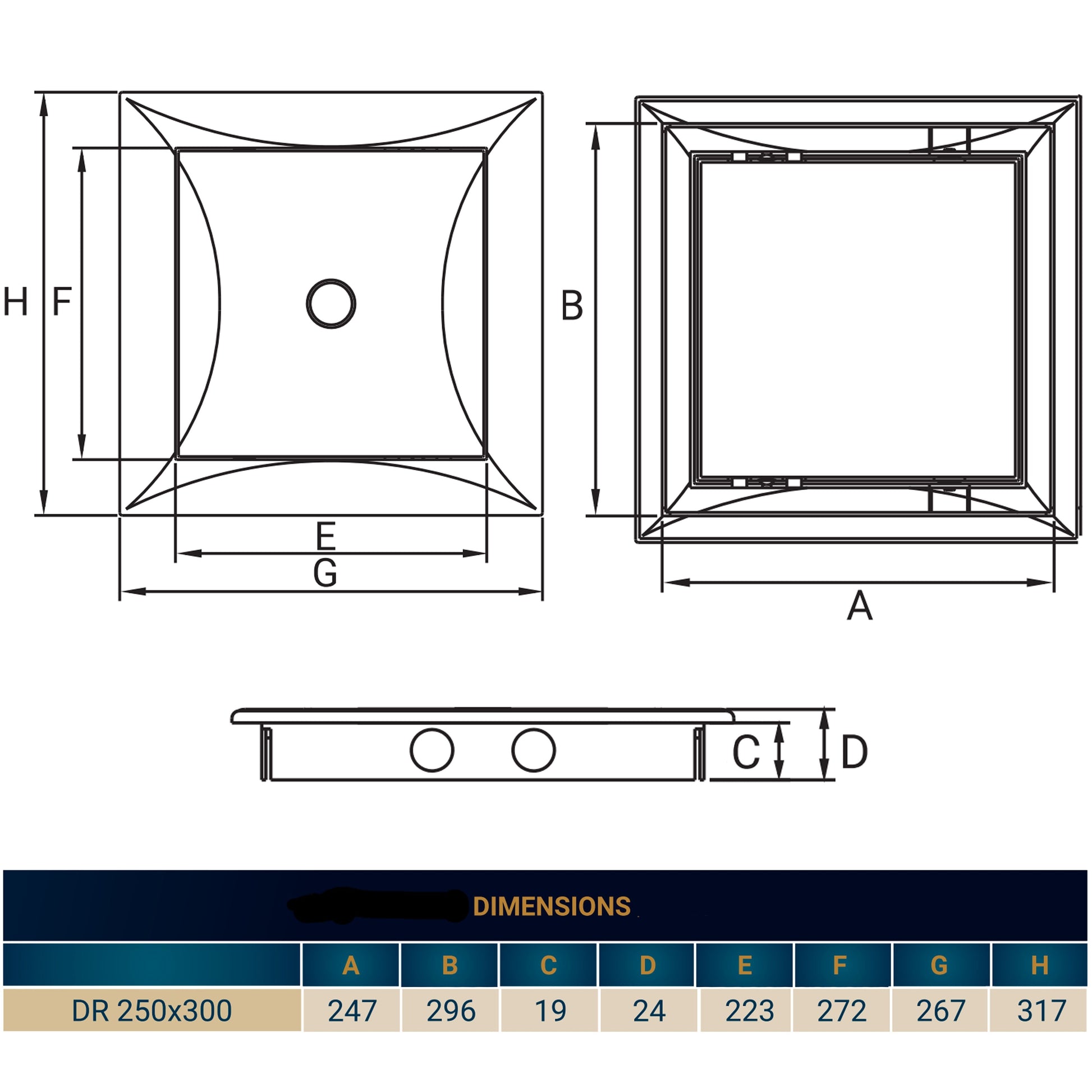 Access Panel Door PP, White 250mm x 300mm - Best4Trade-Retail