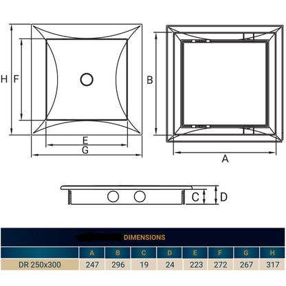 Access Panel Door PP, White 250mm x 300mm - Best4Trade-Retail