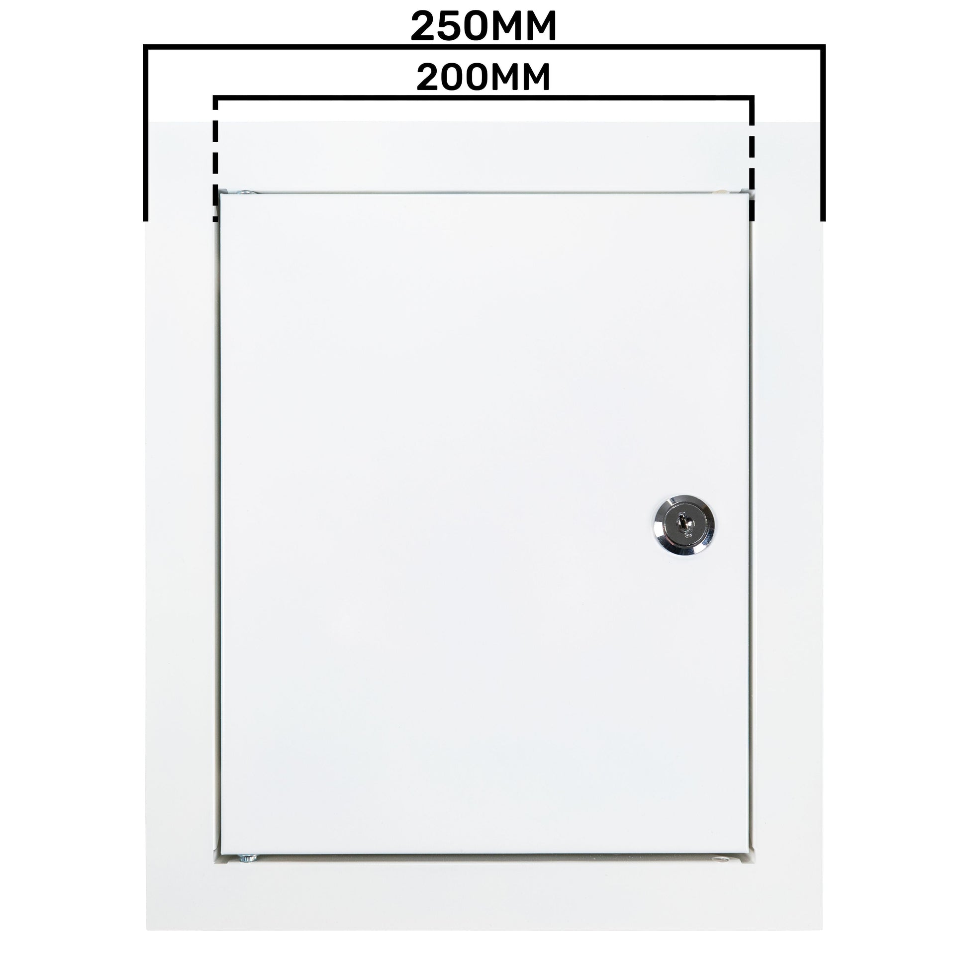 Access Panel Door Metal With Lock, White 200mm x 250mm - Best4Trade-Retail