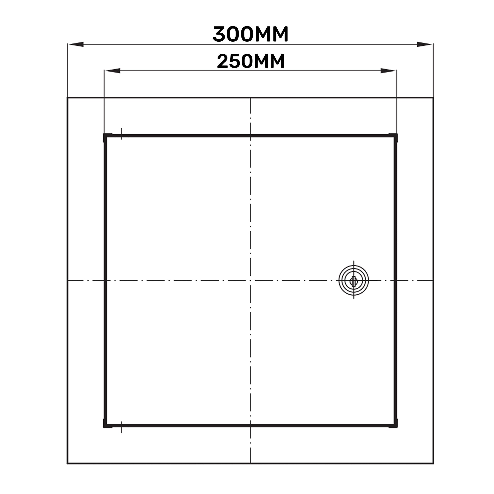Access Panel Door Metal With Lock, White 250mm x 300mm - Best4Trade-Retail