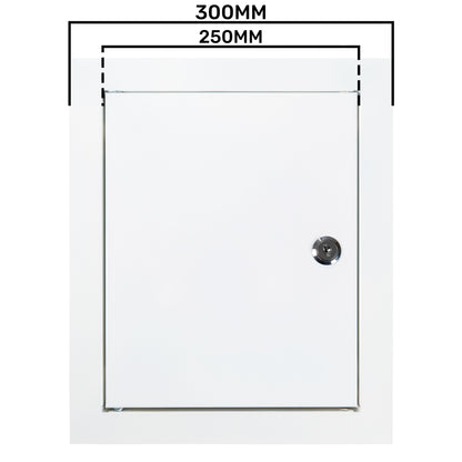Access Panel Door Metal With Lock, White 250mm x 300mm - Best4Trade-Retail