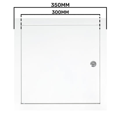 Access Panel Door Metal With Lock, White 300mm x 300mm - Best4Trade-Retail
