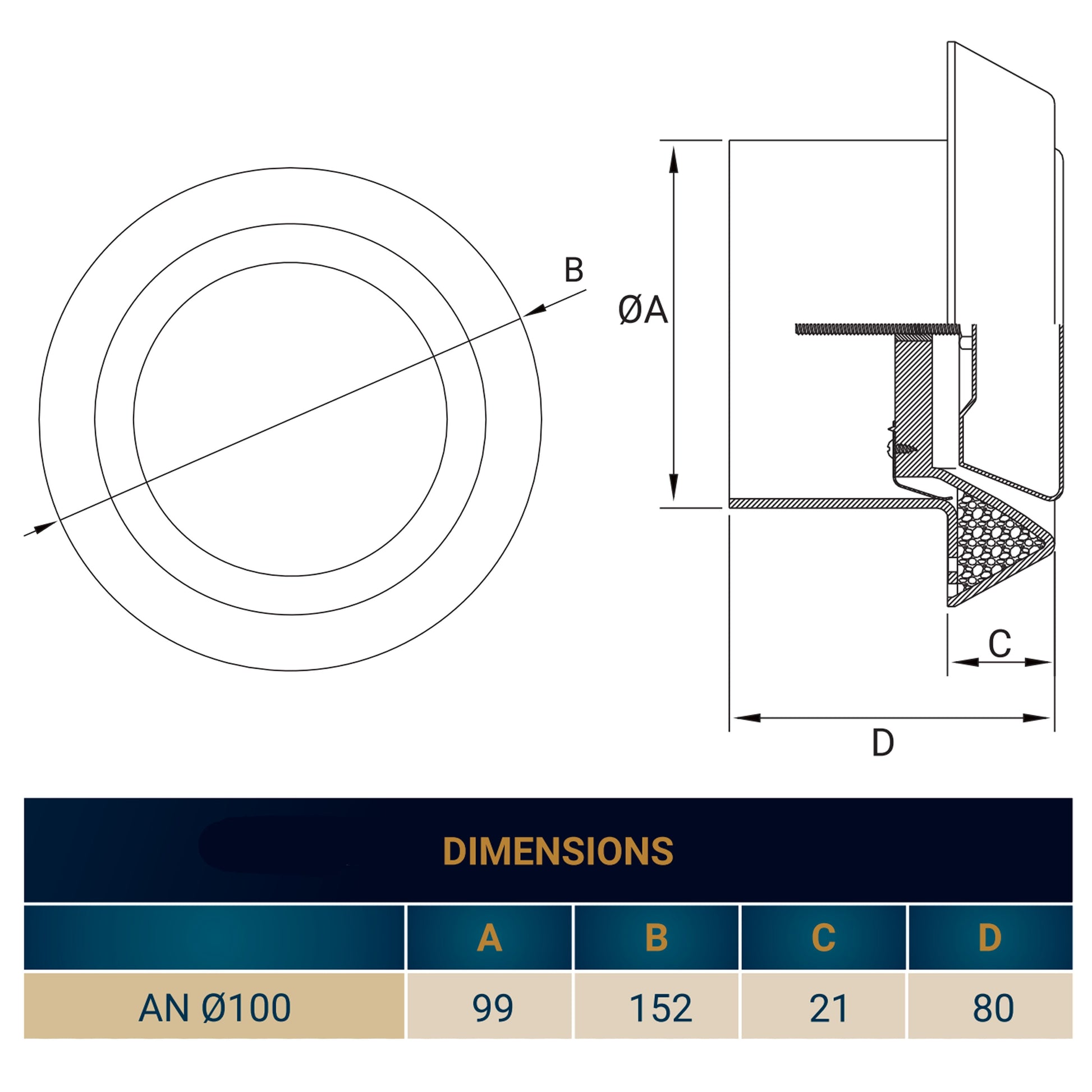 White ABS Extract Ceiling Valve 100mm - Best4Trade-Retail