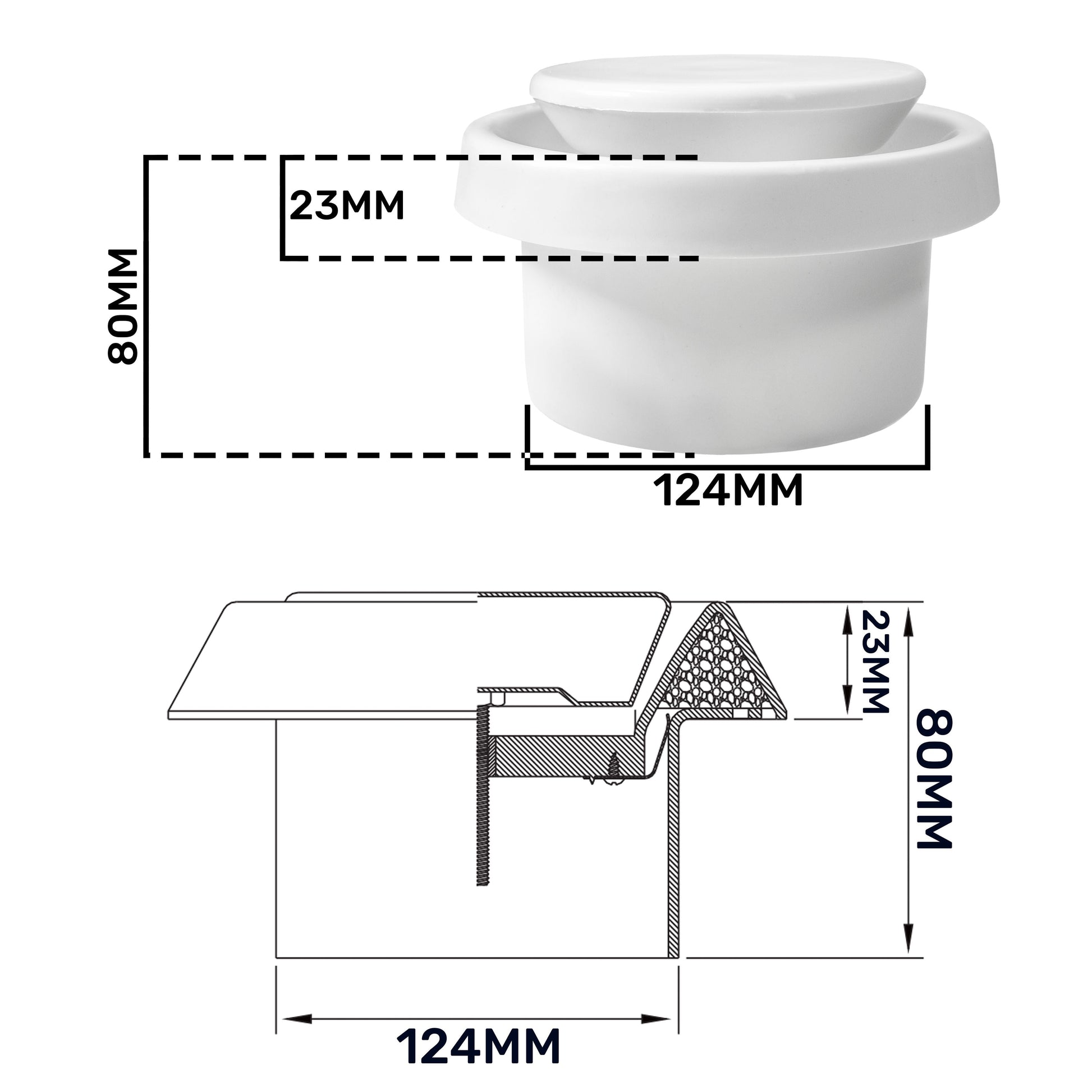 White ABS Extract Ceiling Valve 125mm - Best4Trade-Retail