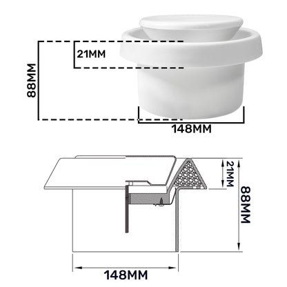 White ABS Extract Ceiling Valve 150mm - Best4Trade-Retail