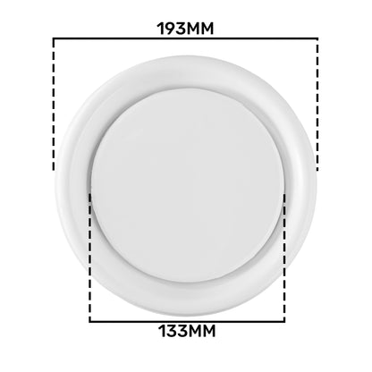 White ABS Extract Ceiling Valve 150mm - Best4Trade-Retail