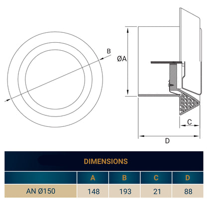 White ABS Extract Ceiling Valve 150mm - Best4Trade-Retail