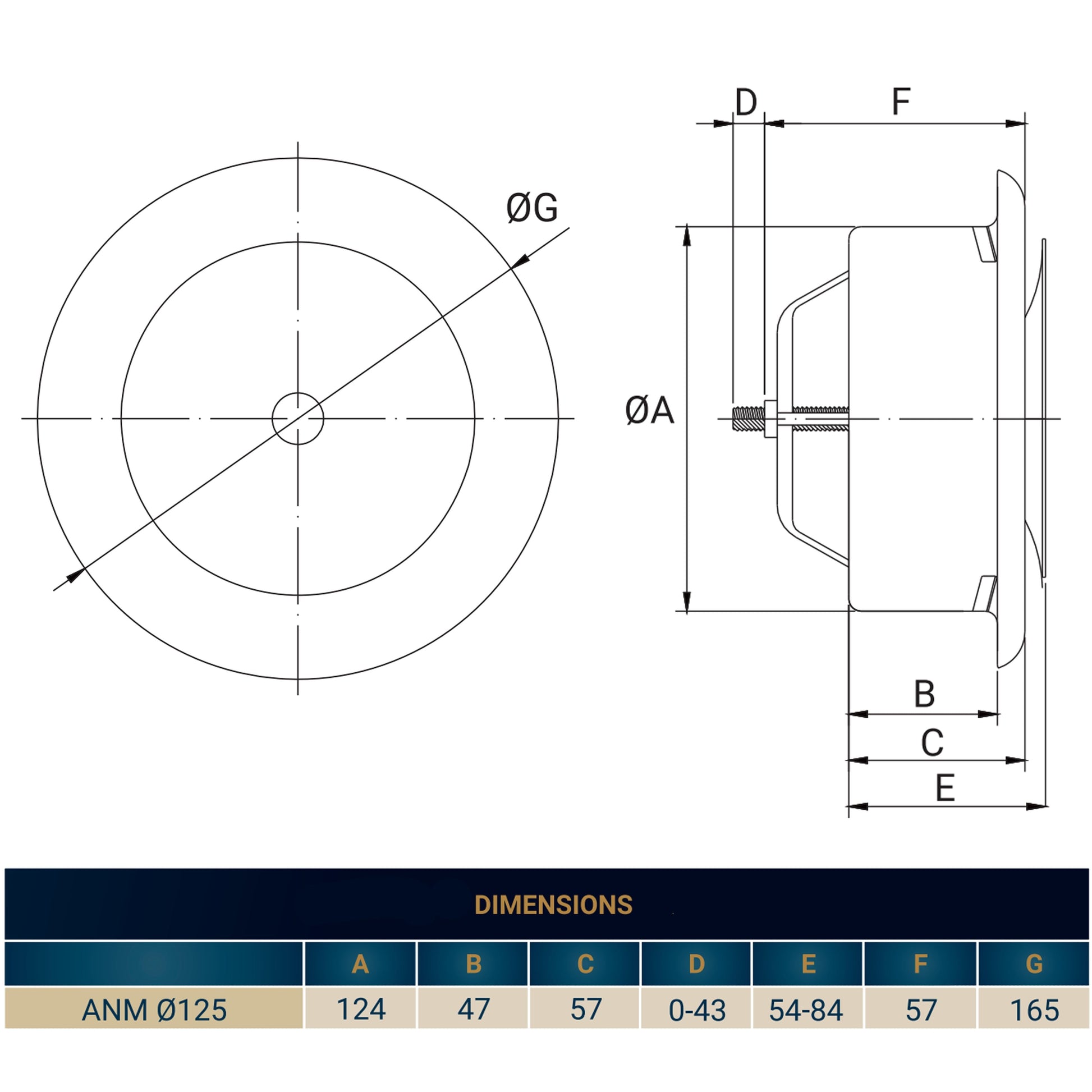 White Metal Extract Ceiling Valve 125mm - Anemostat SV - Best4Trade-Retail